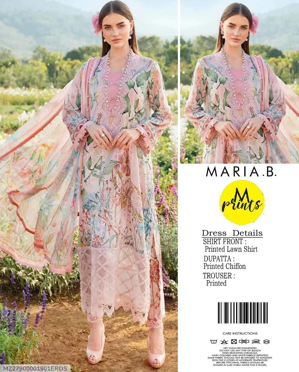 3 Pcs Women's Unstitched Printed Suit