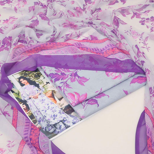 3 Pcs Women's Unstitched Printed suit