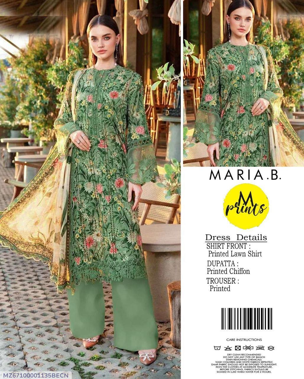 3 Pcs Women's Unstitched Printed Suit