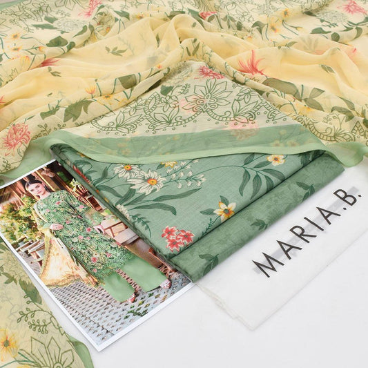 3 Pcs Women's Unstitched Printed Suit