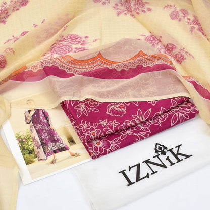 3 Pcs Women's Unstitched Printed Suit