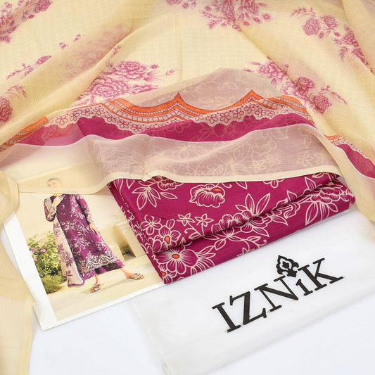3 Pcs Women's Unstitched Printed Suit