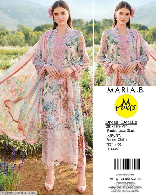 3 Pcs Women's Unstitched Printed Suit
