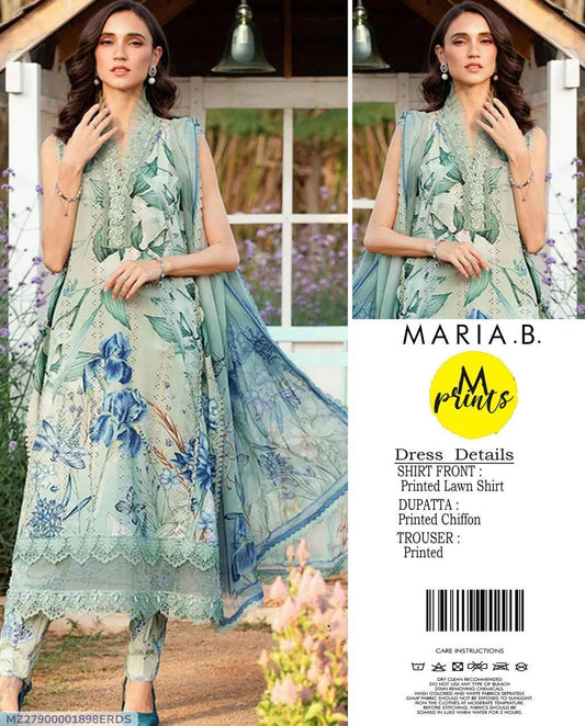 3 Pcs Women's Unstitched Printed Suit