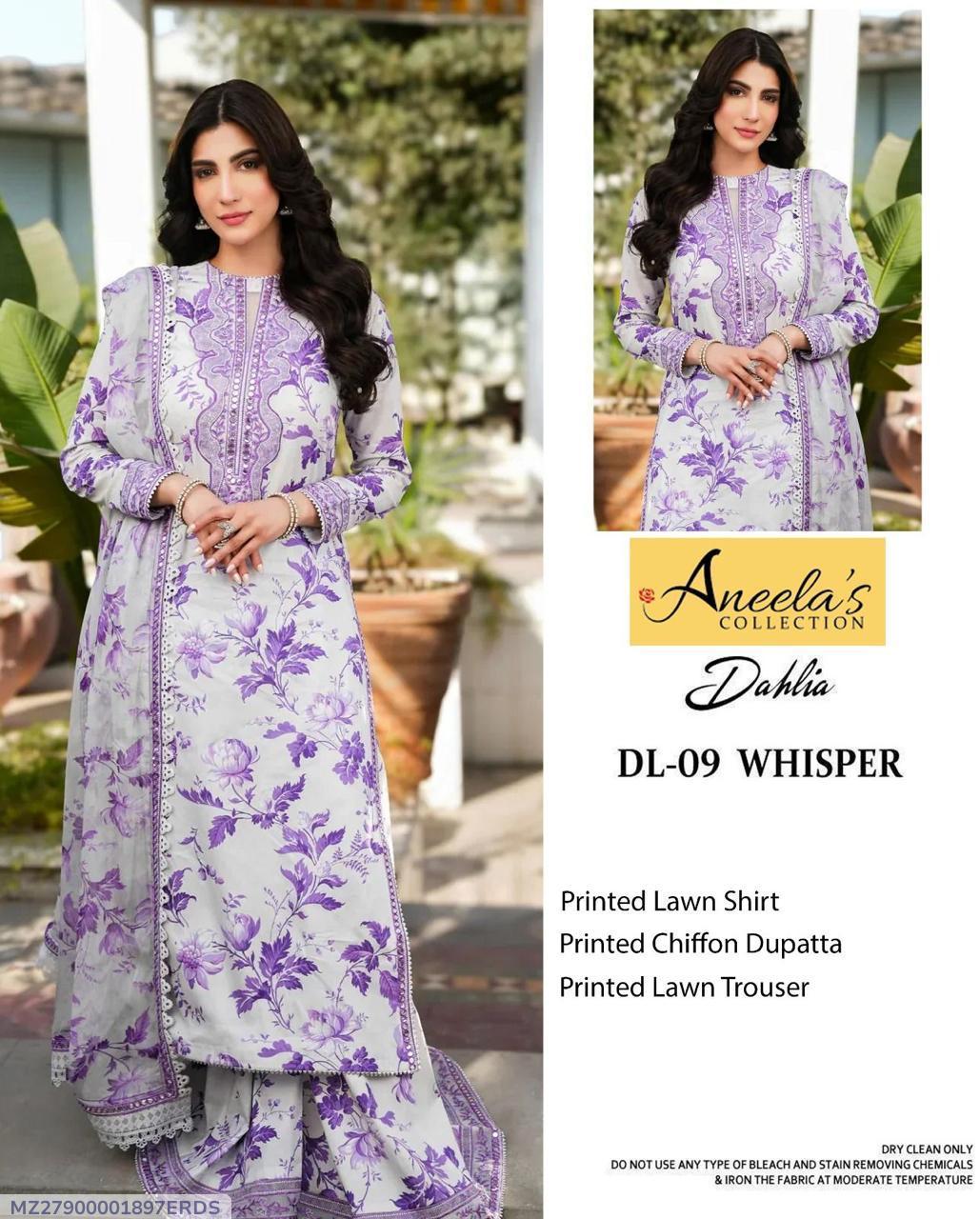 3 Pcs Women's Unstitched Printed suit