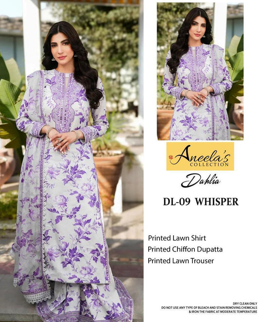 3 Pcs Women's Unstitched Printed suit