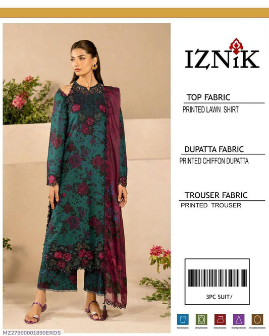 3 Pcs Women's Unstitched Printed suit