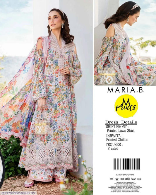 3 Pcs Women's Unstitched Printed suit