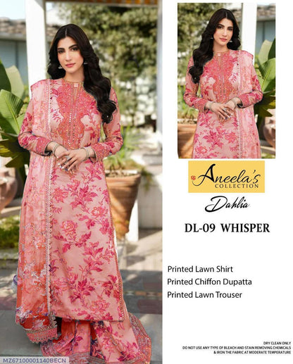3 Pcs Women's Unstitched Printed Suit