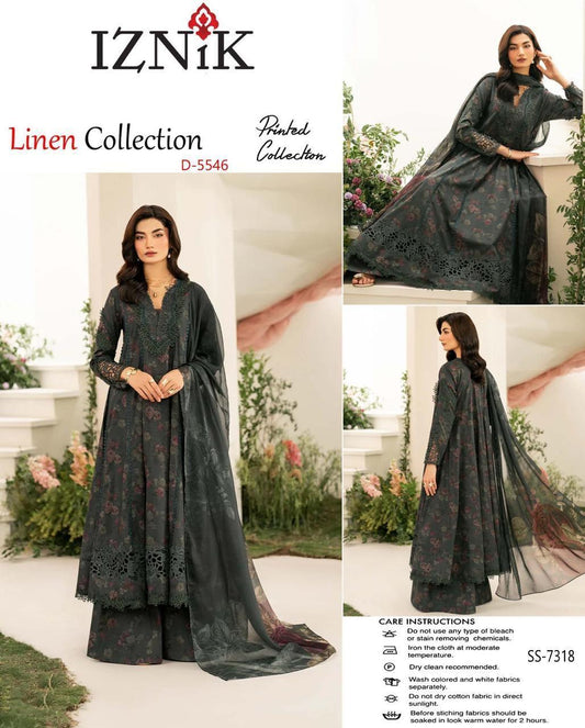 3 Pcs Women's Unstitched Digital Printed Suit